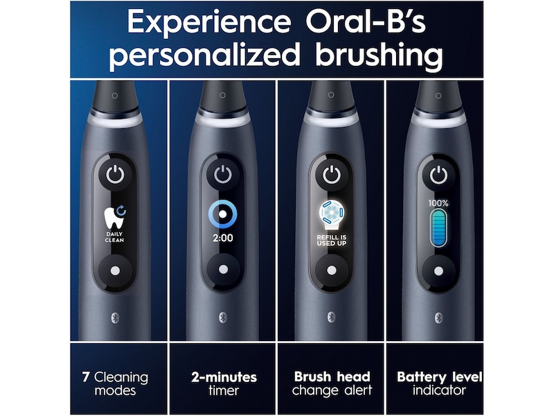 Oral-B iO 9 Duo elektriska tandborstar (svarta & ljusrosa) Eltandborste