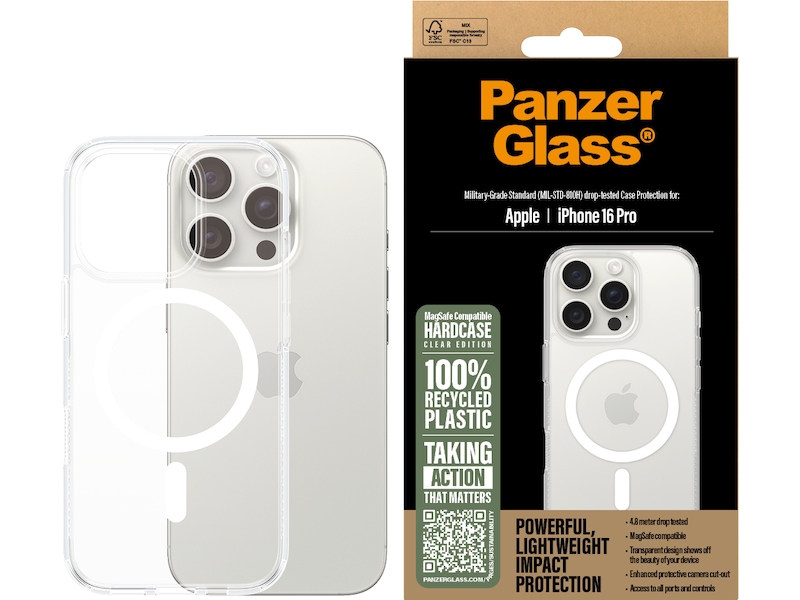 PanzerGlass iPhone 16 Pro HardCase skal (transparent) Skydd