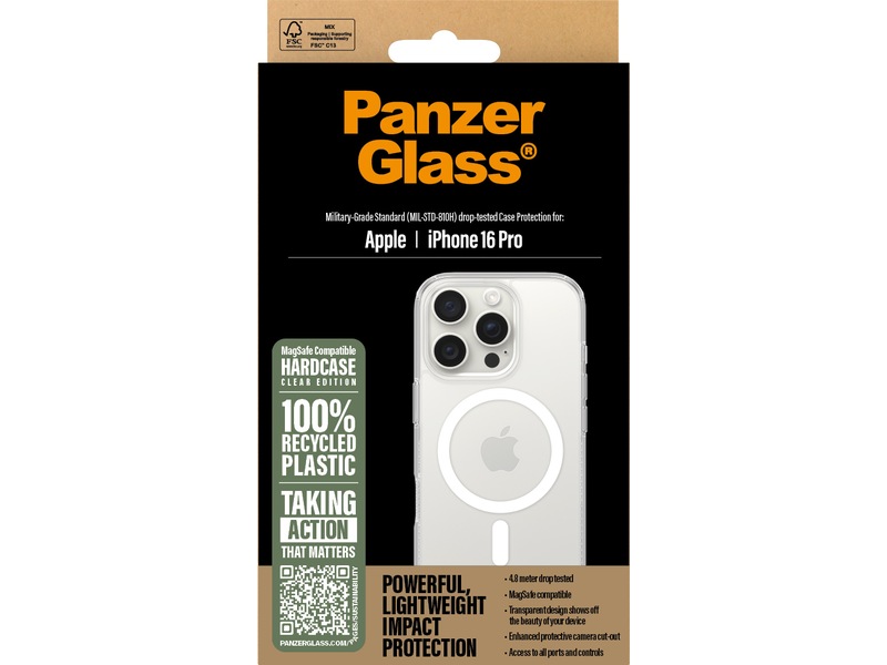 PanzerGlass iPhone 16 Pro HardCase skal (transparent) Skydd