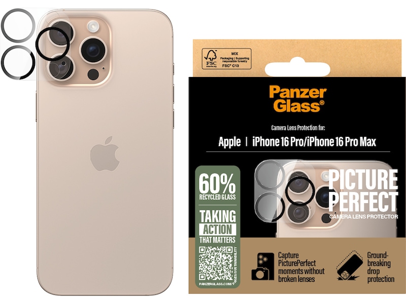 PanzerGlass iPhone 16 Pro / Pro Max PicturePerfect Linsskydd Skärmskydd