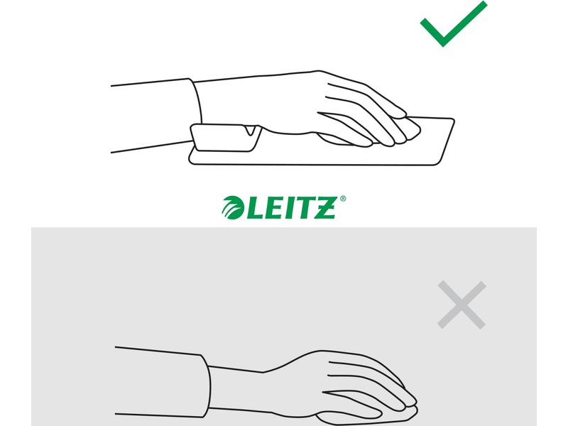 Leitz Ergo musmatta med handledsstöd (ljusgrå) Handledsstöd