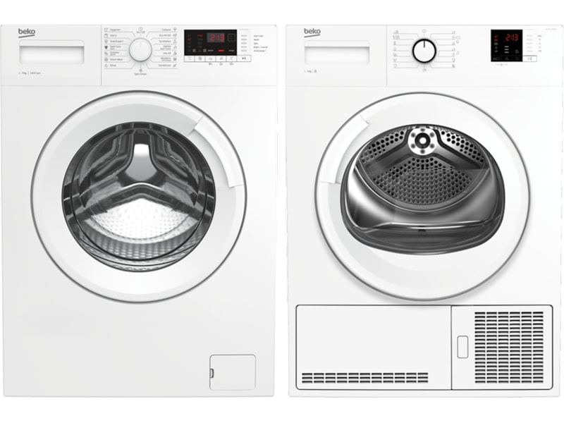 Beko WTV7712XW Tvättmaskin + torktumlare (vit) Tvättmaskin