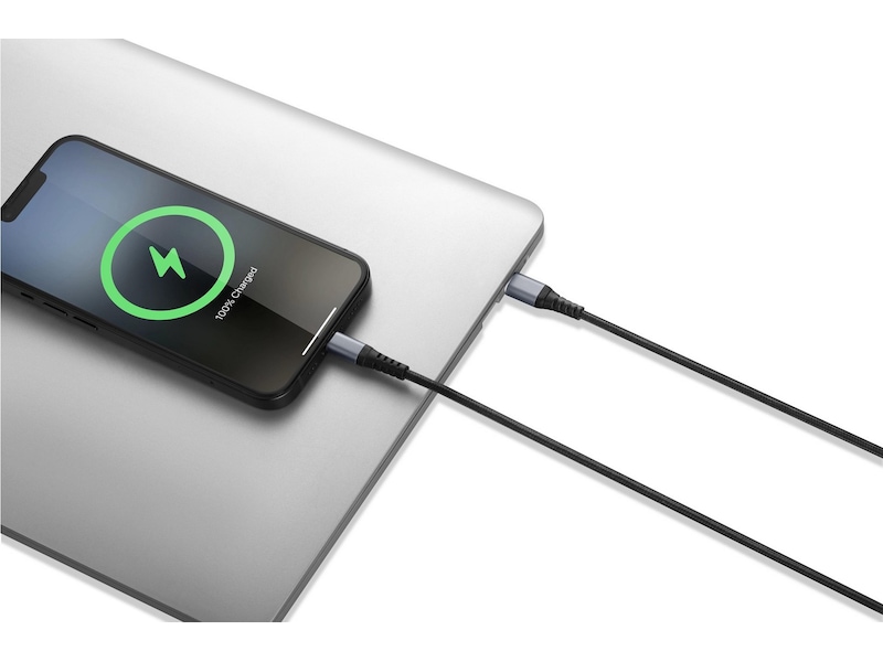 Andersson flätad USB-C till Lightning-kabel 1,5m (svart) 2pk USB-kablar