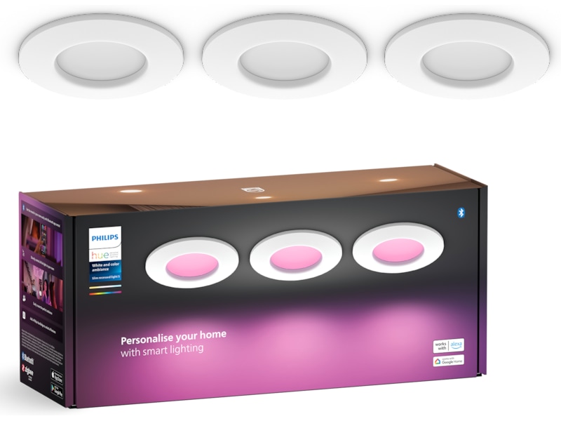 Philips Hue Slim infälld belysning 90 mm (vit) 3pk Taklampa