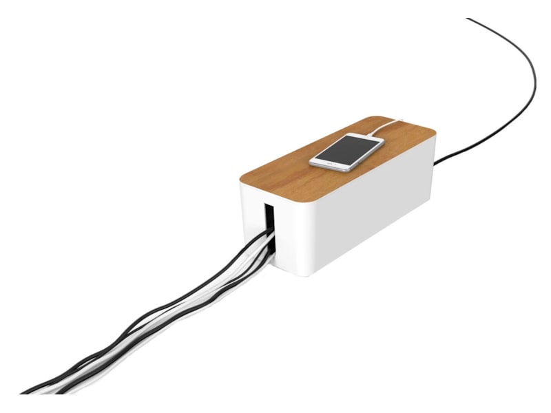 Andersson Stor kabelbox (vit/trä) Kabeldöljare och tillbehör