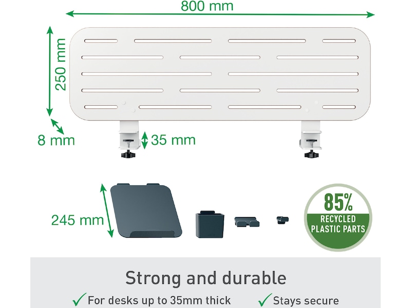 Leitz Ergo Förvaringstavla för skrivbord med laptophållare, 80x25 cm Monteringstavlor