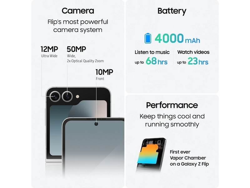 Samsung Galaxy Z Flip6 256GB (mint) -B-Grade Demo mobiltelefoner