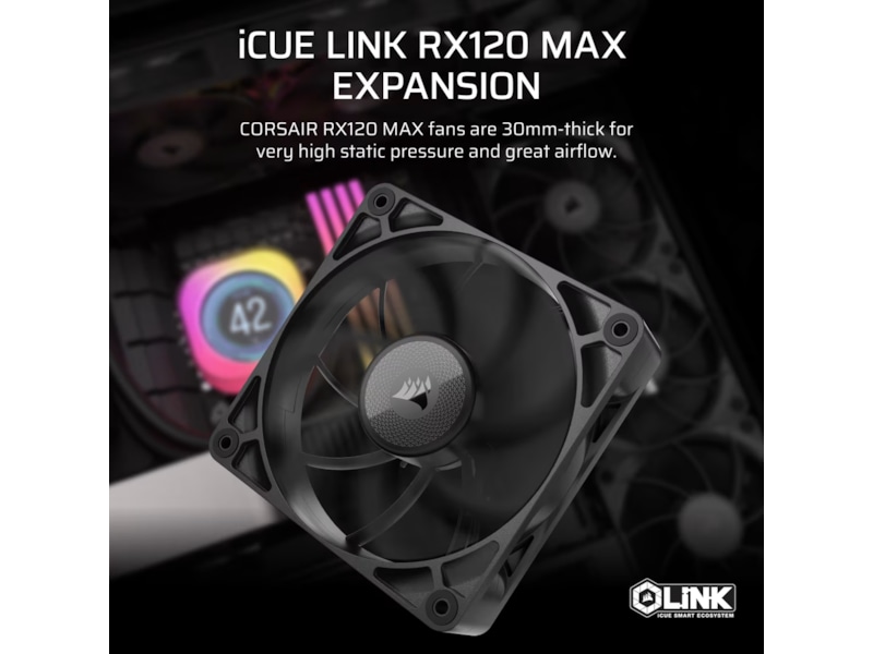 Corsair iCUE LINK RX120 MAX Fläkt (svart) Fläkt