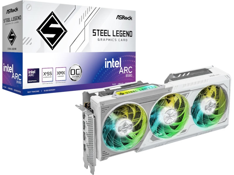 ASRock Intel Arc B580 Steel Legend OC Grafikkort