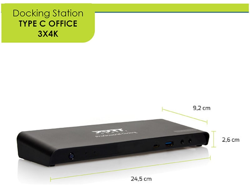 Port Design Docking Station Type C Office 3x4K 85W Dockningsstation och USB-hub