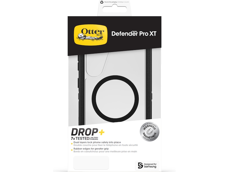 OtterBox Galaxy S25+ Defender XT skal (transparent/svart) Skydd