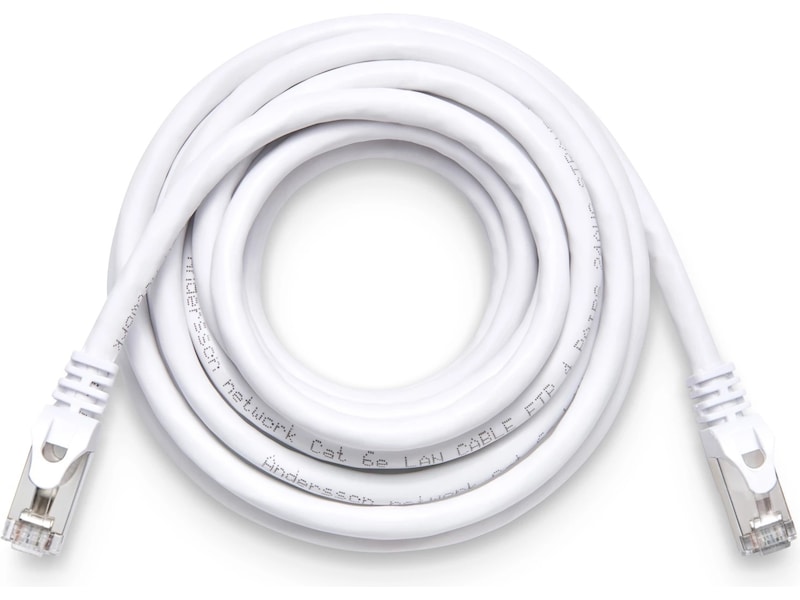 Nätverkskabel CAT6e 10m (vit) Nätverkskablar