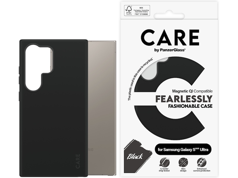 PanzerGlass CARE Galaxy S25 Ultra Qi Fashion skal (svart) Skydd