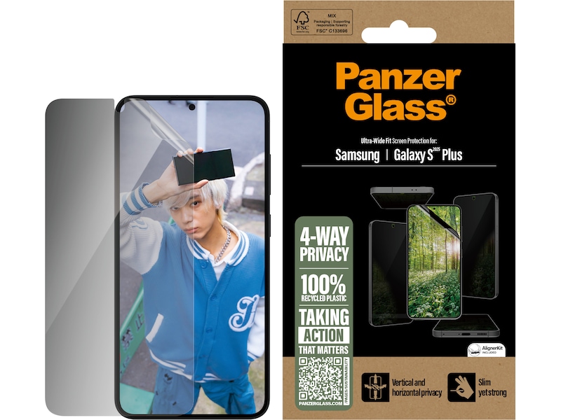 PanzerGlass Galaxy S25+ ECO MATRIX 4-way Privacy skärmskydd Skärmskydd