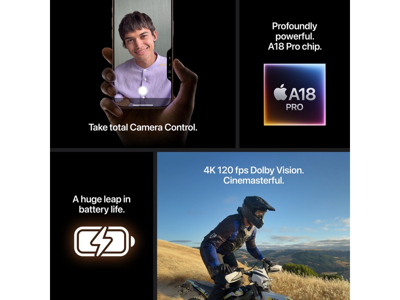 iPhone 16 Pro Max 256GB (svart titan) -B-Grade Demo mobiltelefoner