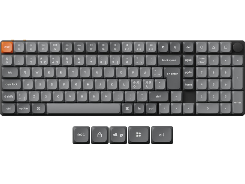Keychron K17 MAX QMK/VIA Gateron Brown trådlöst gamingtangentbord Gamingtangentbord
