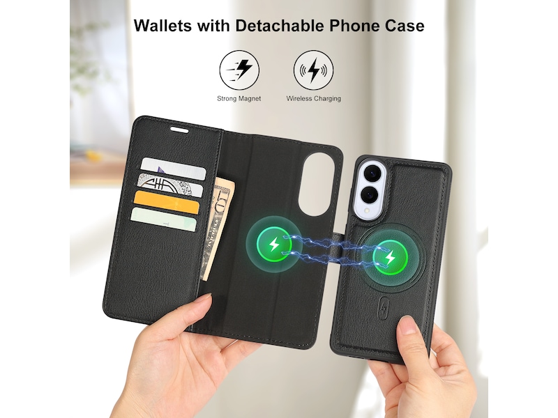 iiglo Galaxy S25 Edge 2-i-1 Plånboksfodral (svart) Skydd