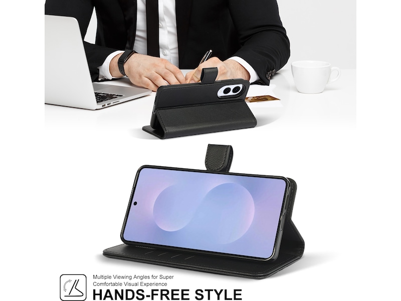 iiglo Galaxy S25 Edge 2-i-1 Plånboksfodral (svart) Skydd