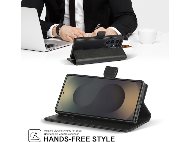 iiglo Galaxy S25 Ultra 2-i-1 Plånboksfodral (svart) Skydd