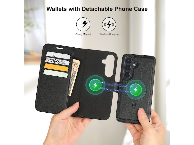 iiglo Galaxy S25 2-i-1 Plånboksfodral (svart) Skydd