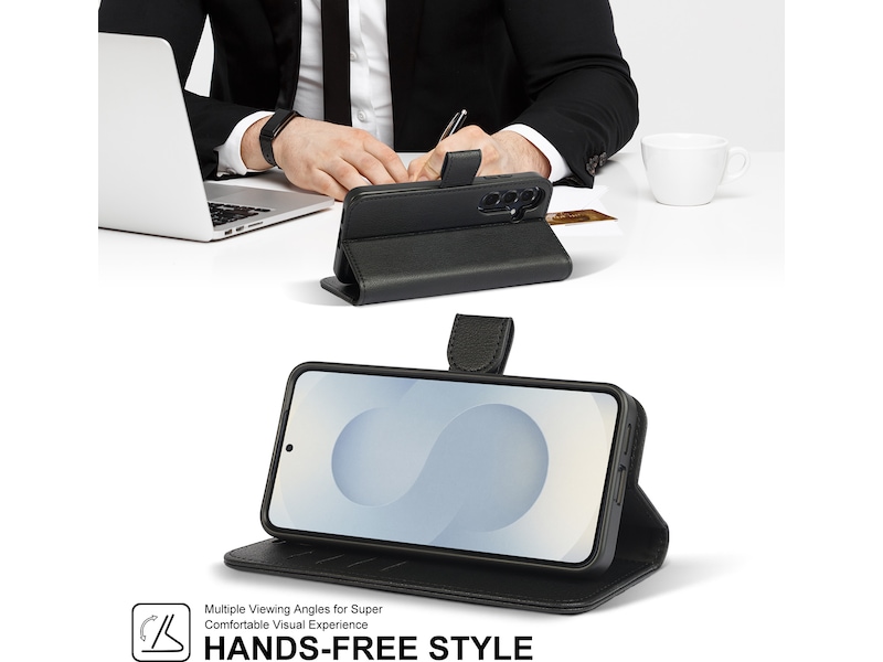 iiglo Galaxy S25 2-i-1 Plånboksfodral (svart) Skydd