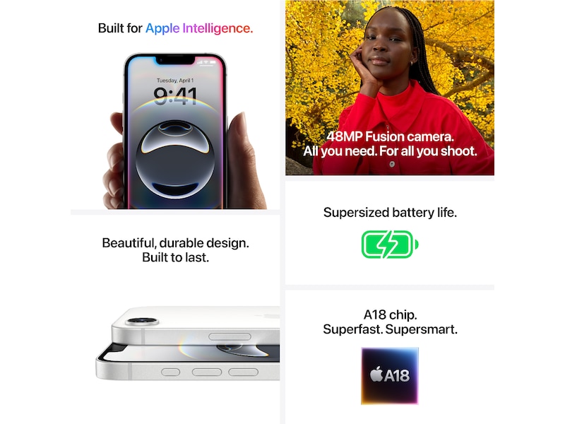 iPhone 16e 256GB (vit) Mobiltelefoner