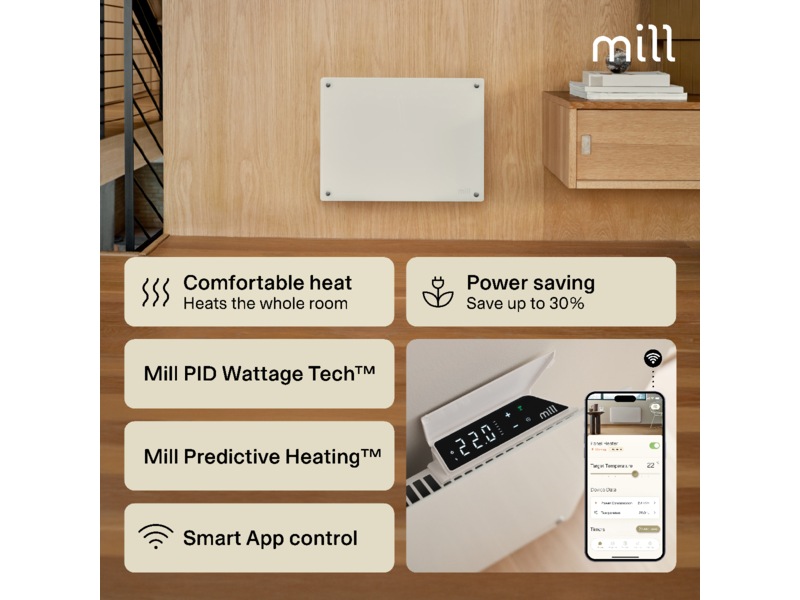 Mill Glass Smart WiFi Gen 4 panelvärmare 400W Panelelement