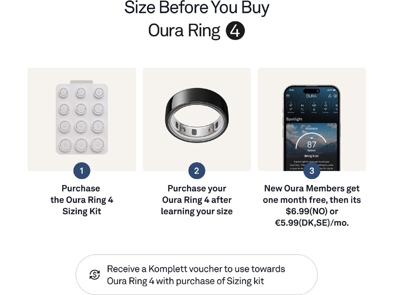 Oura Ring 4 Smart Ring str. 13 (svart) -B-Grade Demo tillbehör till mobiler & smartwatches