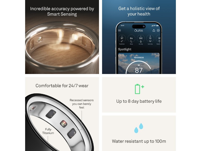 Oura Ring 4 Smart Ring str. 13 (svart) -B-Grade Demo tillbehör till mobiler & smartwatches