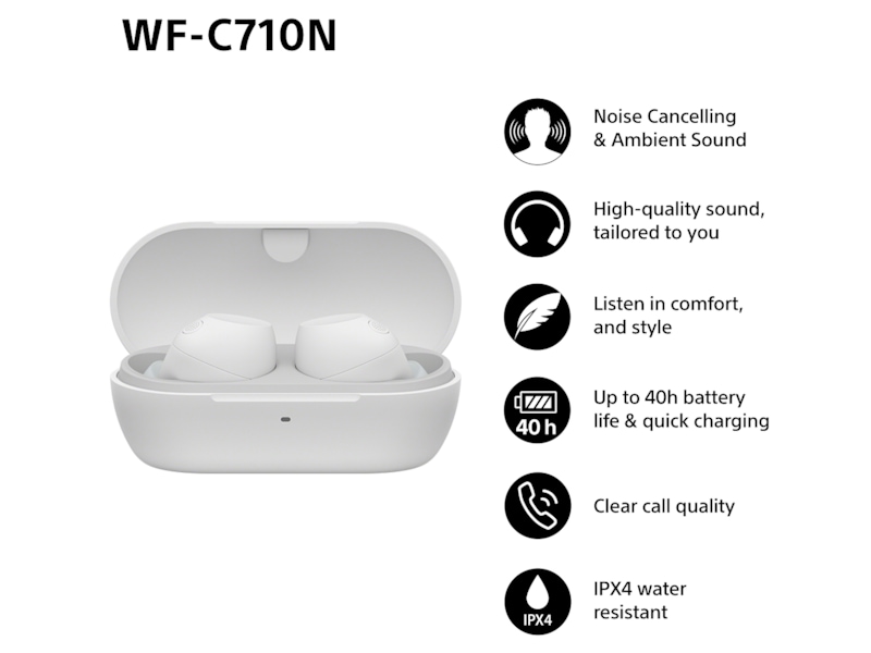Sony WF-C710N  trådlösa hörlurar, In-ear med mikrofon (vit) In-ear hörlurar
