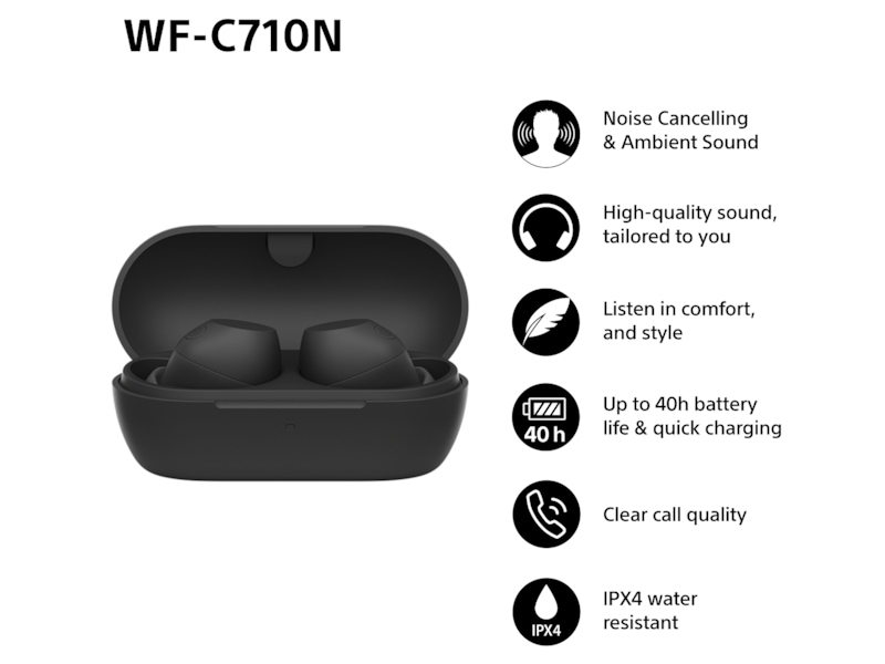 Sony WF-C710N  trådlösa hörlurar, In-ear med mikrofon (svart) In-ear hörlurar