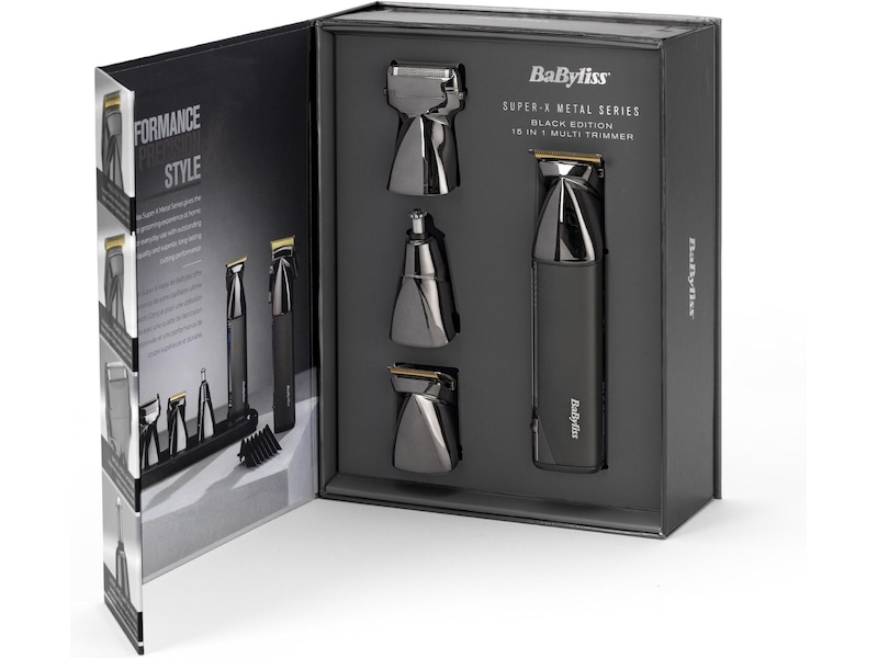 BaByliss Super X Metal 15-i-1 trådlös multitrimmer (svart) Hårtrimmer