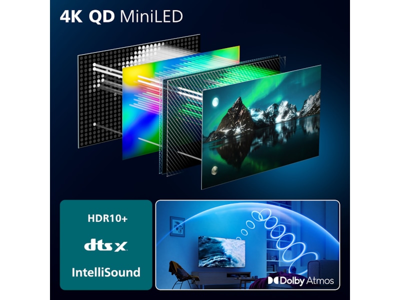 Philips 75" MLED810/12 QD Smart MiniLed TV (2025) 70 - 79 tums TV