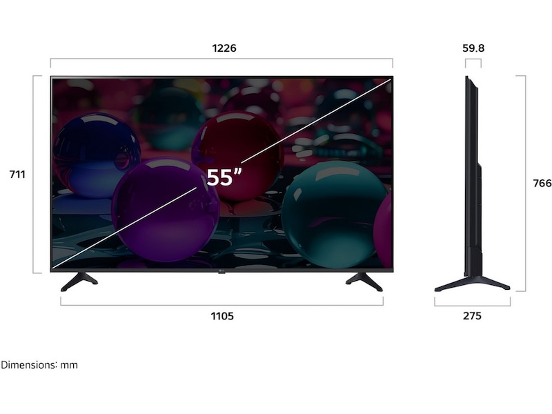 LG 55" UA73 AI 4K UHD Smart TV (2025) 50 - 59 tums TV