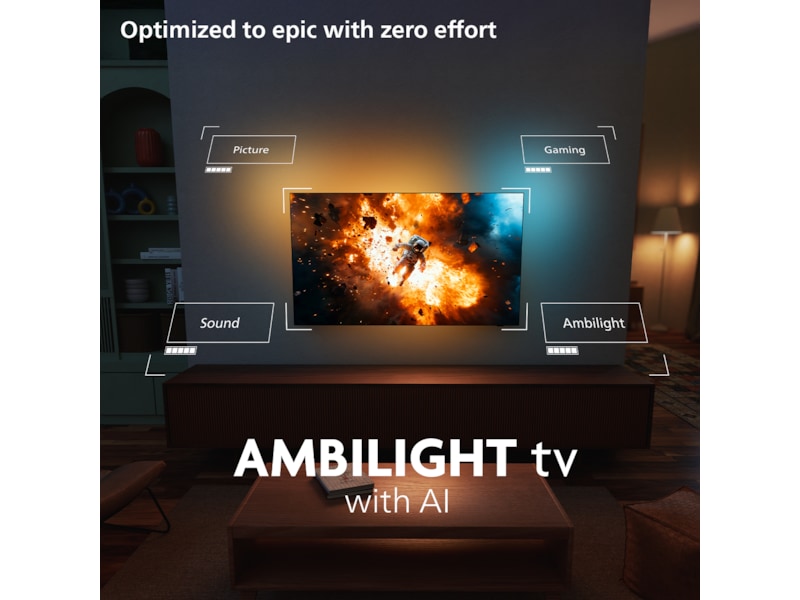 Philips 77" OLED910/12 OLED Plus Smart Ambilight AI TV (2025) 70 - 79 tums TV