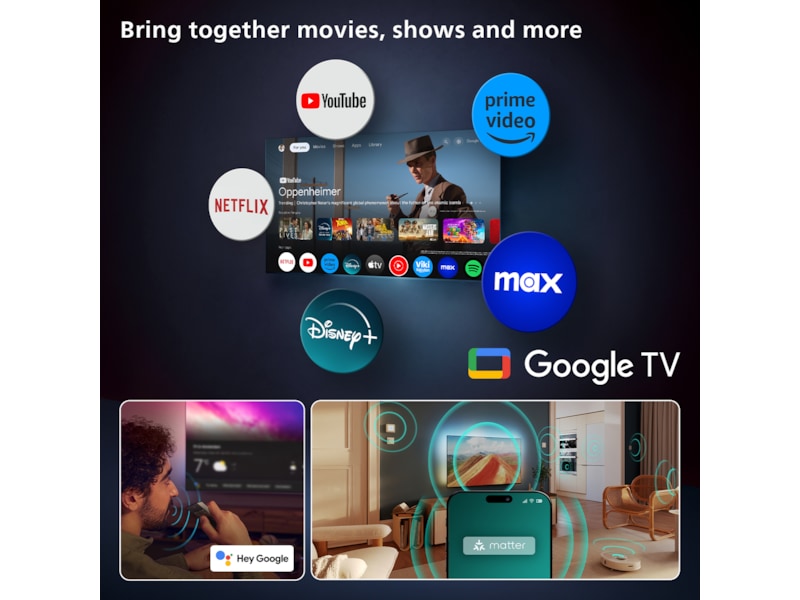 Philips 65" OLED910/12 OLED Plus Smart Ambilight AI TV (2025) 60 - 69 tums TV