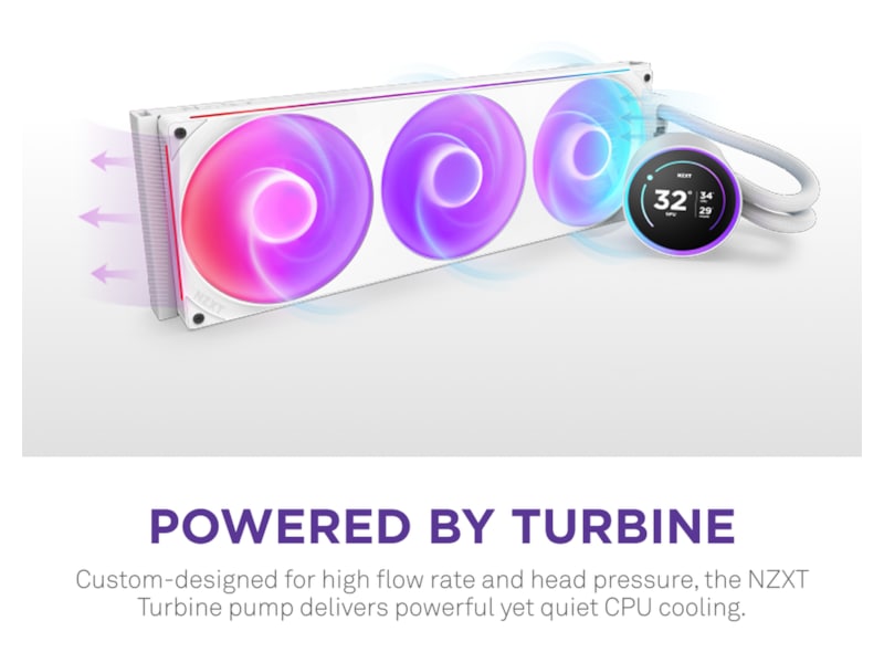 NZXT Kraken 420 Elite V2 RGB Kylare (vit) CPU - Vattenkylning