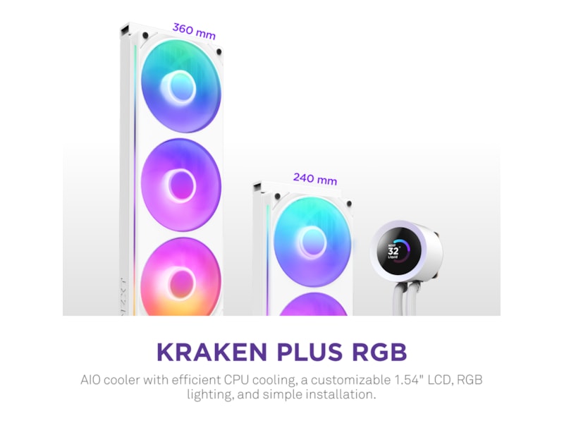 NZXT Kraken Plus 360 RGB Kylare (vit) CPU - Vattenkylning