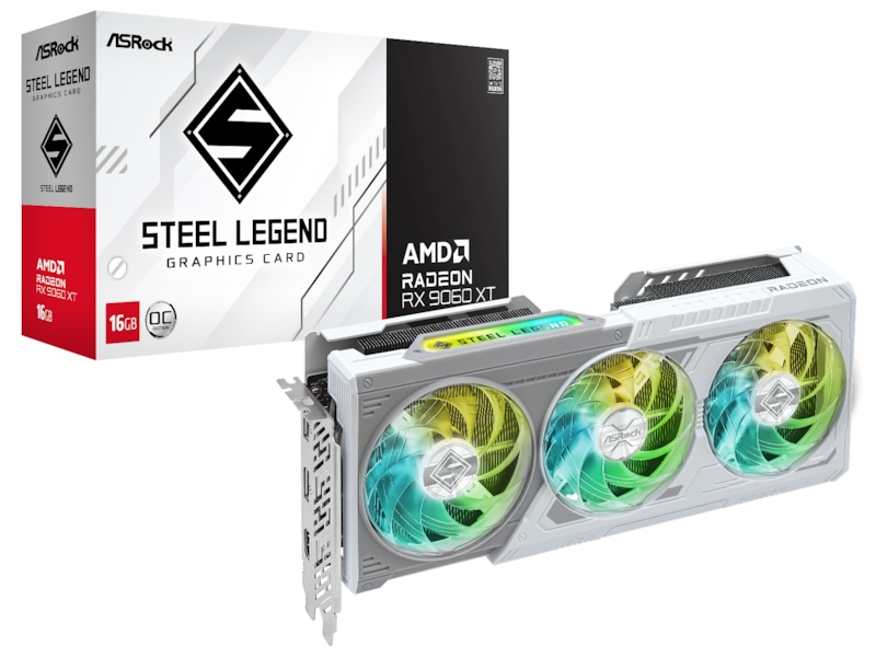 ASRock Radeon RX 9060 XT Steel Legend OC Grafikkort