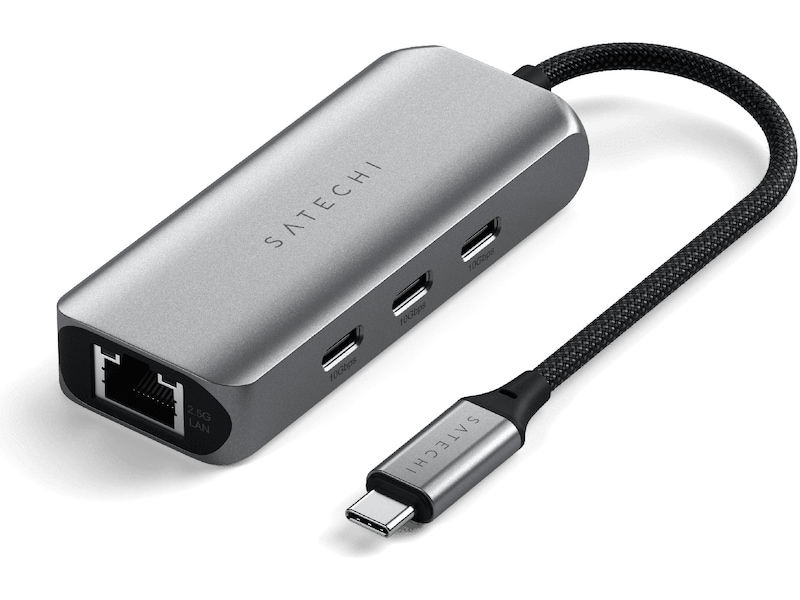 Satechi 4-in-1 USB-C och Ethernet docking (rymdgrå) -B-Grade Demo övrigt i datorer