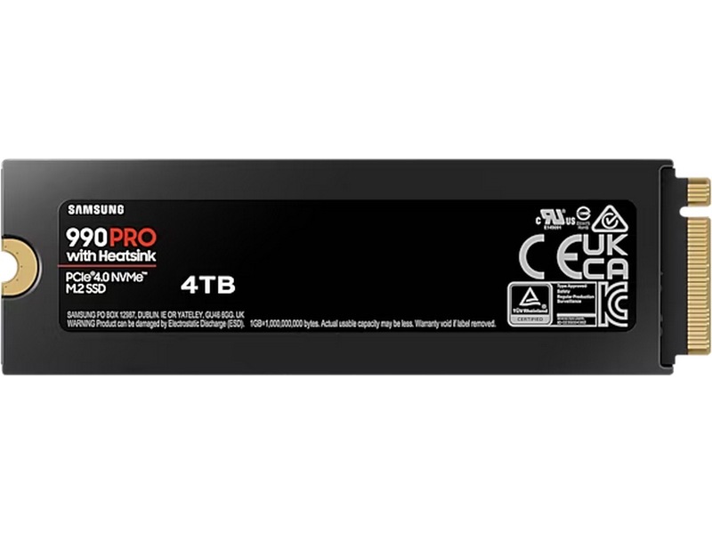 Samsung 990 PRO NVMe M.2 SSD Heatsink 4TB -B-Grade Demo hårddiskar