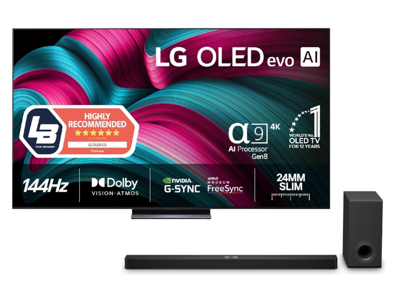 LG 83" C5 AI 4K OLED Smart TV (2025) + Soundbar Över 80 tums TV