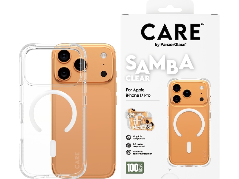 PanzerGlass CARE iPhone 17 Pro Samba Hardcase skal (transparent/vit) Skydd
