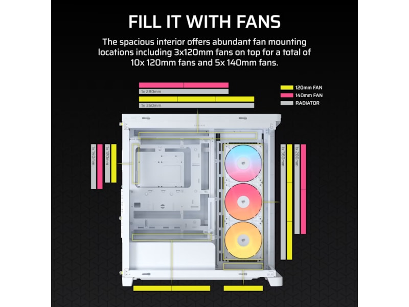 Corsair FRAME 4500X RS-R ARGB Mid Tower (vit) Midi tower