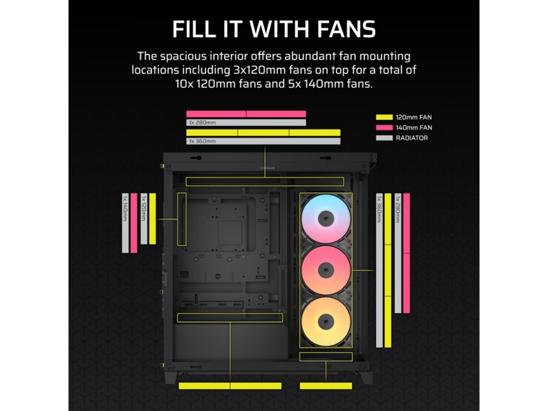 Corsair FRAME 4500X RS-R ARGB Mid Tower (svart) Midi tower