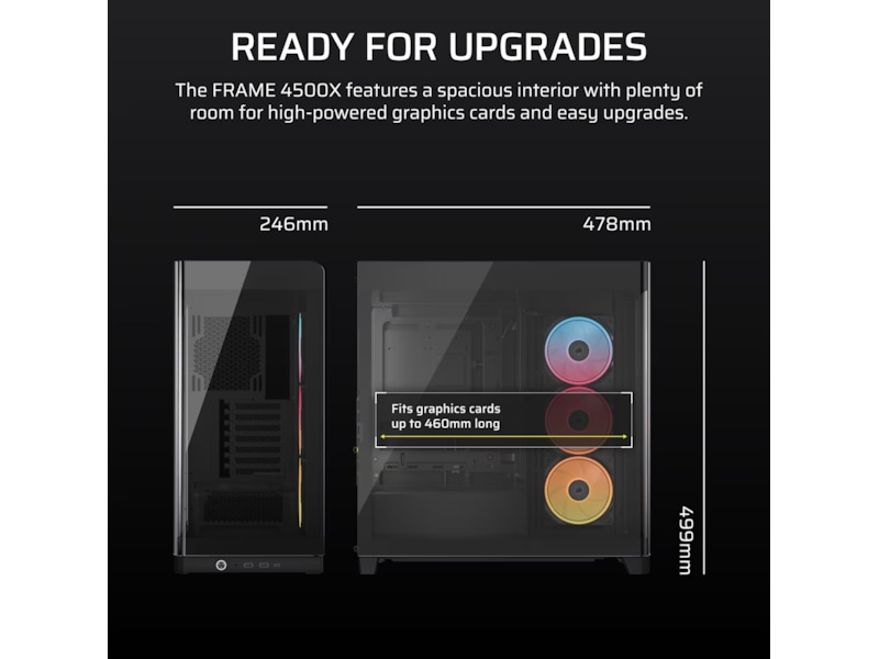 Corsair FRAME 4500X LX-R RGB Mid Tower (svart) Midi tower