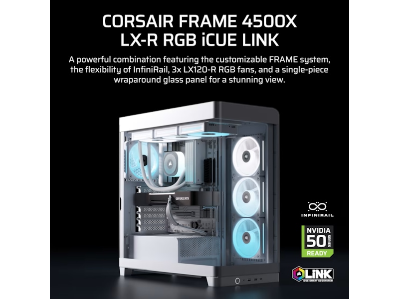 Corsair FRAME 4500X LX-R RGB Mid Tower (vit) Midi tower