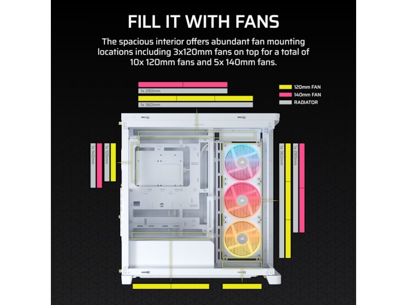 Corsair FRAME 4500X LX-R RGB Mid Tower (vit) Midi tower