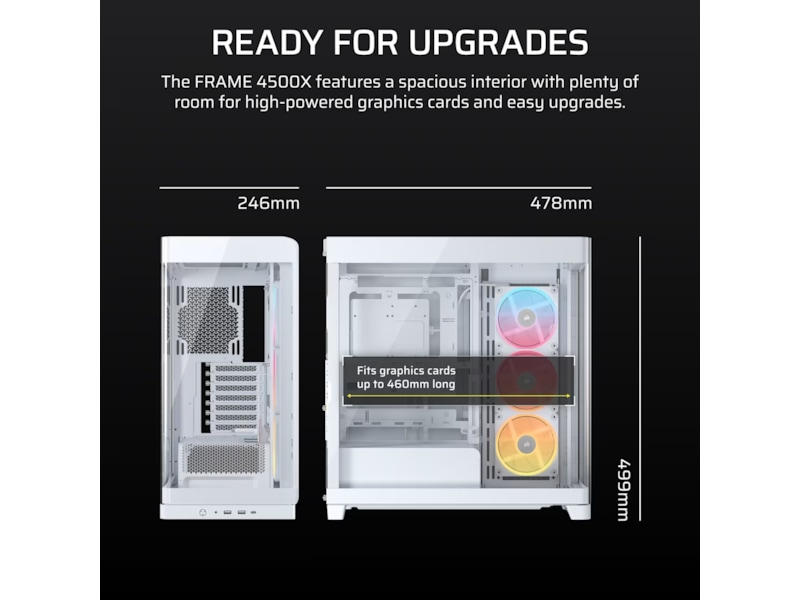 Corsair FRAME 4500X LX-R RGB Mid Tower (vit) Midi tower