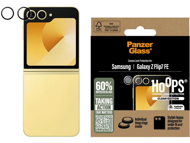 PanzerGlass Galaxy Z Flip7 FE Hoops Linsskydd (transparent) Skärmskydd